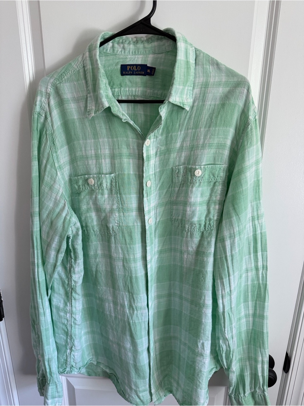 Polo by Ralph Lauren Light Mint Green Plaid Button-Down Shirt